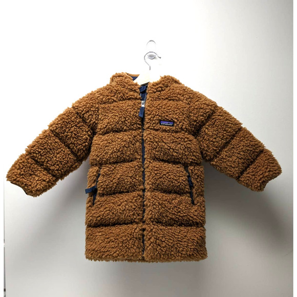 Patagonia 4T Hi Pile Fleece Parka Coat Umber Brown - Picture 1 of 7